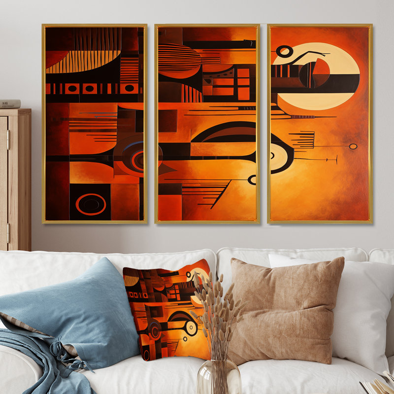 Ensemble de salon Afro Heritage Retro Earth - African Wall Art, Doré, H 40 po x l 60 po