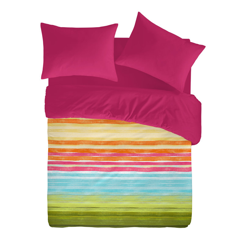 Elyse Striped Duvet Cover, King Duvet Cover, Pink