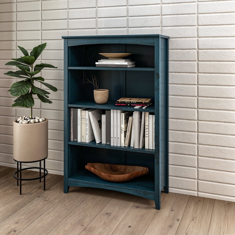 Colton Bookcase, (4 Shelves) 48" H x 30" W x 13"D, Deep Ocean Blue