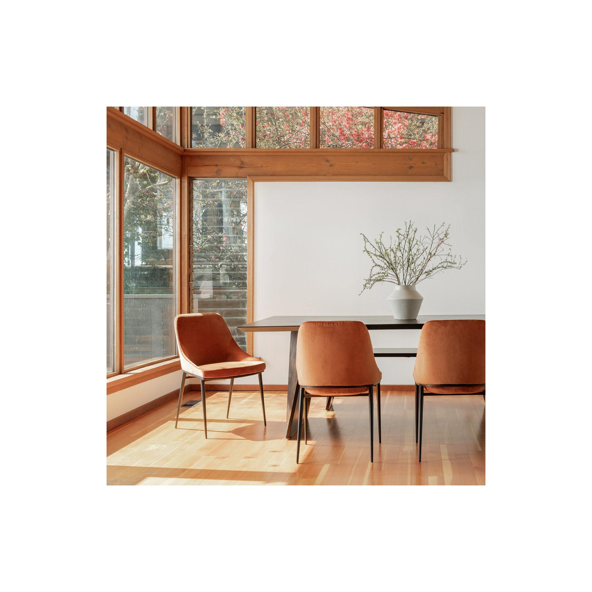 Halcyon Upholstered Side Chair, Burnt Orange