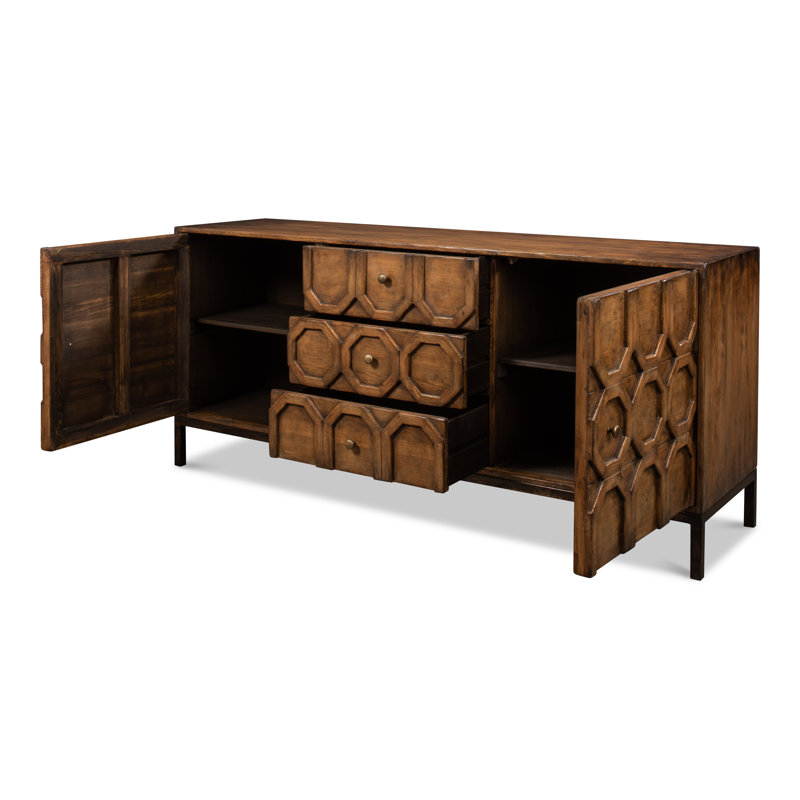 Becket 74'' Solid Wood Sideboard, Brown