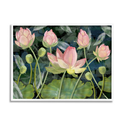 " Pink Lotus Flowers And Lily Pad Pond "