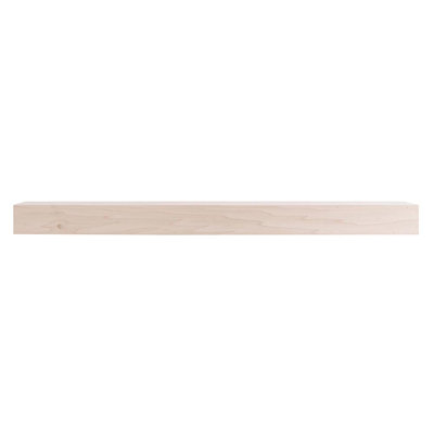 Tablette de manteau de cheminée flottante Enrigue - Tablette moderne en bois de peuplier pour foyers, foyers et décor