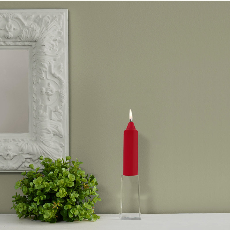 Smooth Collenette Unscented Taper Candle, Red, 5" H x 1.25" W x 1.25" D