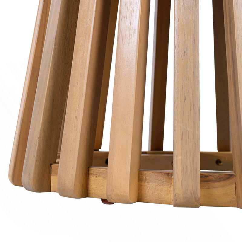 Table d'appoint d'extérieur en acacia pour le patio, table basse ronde pour la cour arrière, pelouse et balcon, Brown