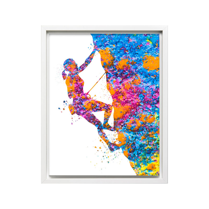 Aquarelle grimpante, Canvas, White Framed, 11"H x 14"W