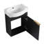 Meuble-lavabo à fermeture en douceur avec lavabo et support de rangement pour petite salle de bain-2034296083