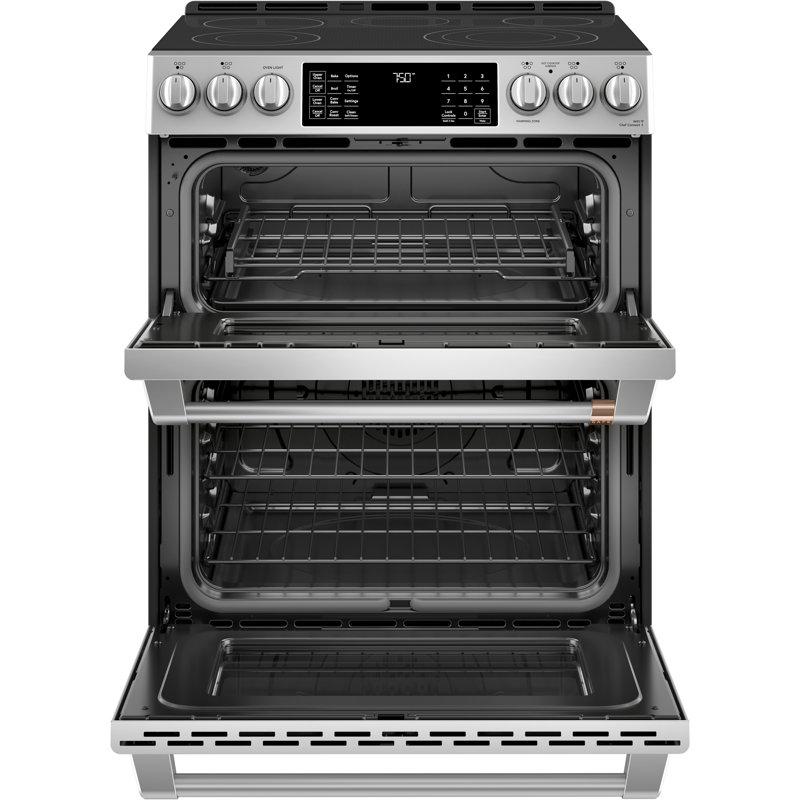 Café 30" 6.7 cu. ft. Smart Slide-in Electric Range with Convection and Radiant Cooktop, Stainless Steel