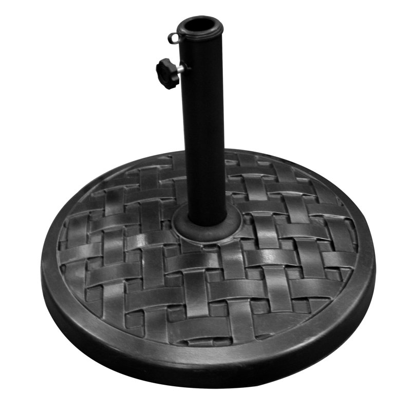 Cardis Polyresin Standing Round Umbrella Base, Black