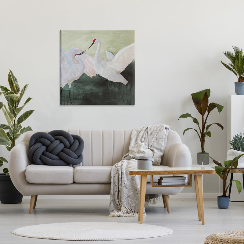 Toile grue blanche, conception par Robin Maria, H 30 po x l 30 po