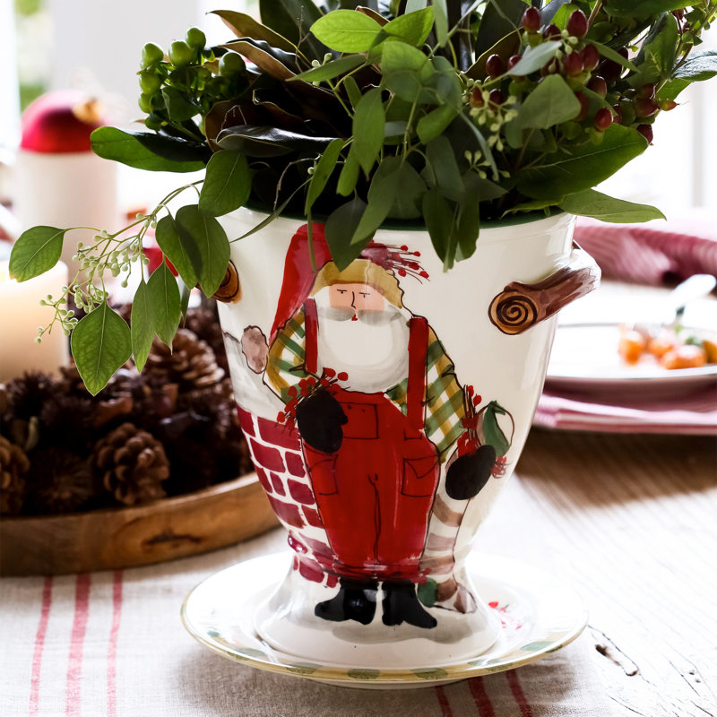 Old St. Nick Earthenware Table Vase