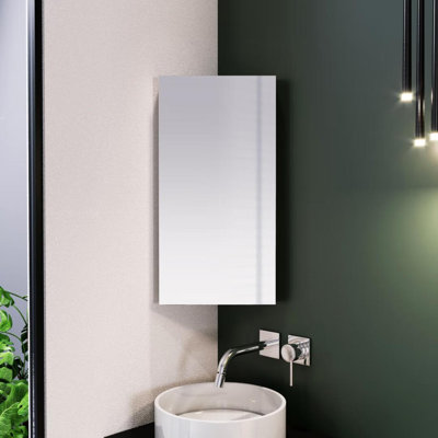 30.6 mm W 60 mm H Mirrored Bathroom Cabinets 3 Adjustable Shelves with Mirror