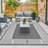Waterproof Reversible Outdoor Area Rug 9*12ft - Lightweight Plastic Straw Mat - UV Resistant, Easy Clean - Modern Grey and White - Perfect for Garden, Deck, Porch-590717947-590717926