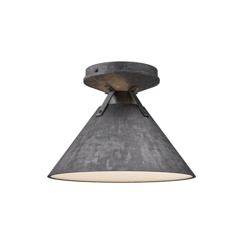 Plafonnier encastré 1 lumière Archer, Abat-jour en acier, H 7 po x l 9,5 po x P 9,5 po