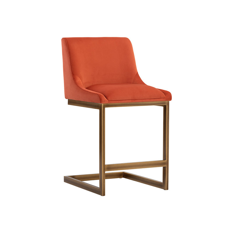 Holly Counter Stool - Abbington Burnt Orange, Light Grey, Counter Stool (26" Seat Height)
