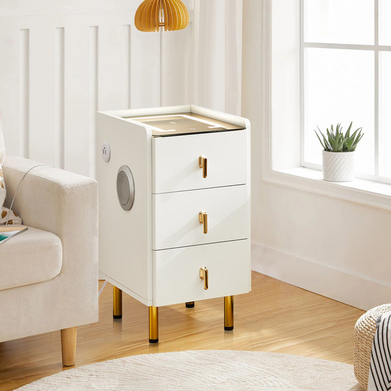 30.5cm W Manufactured Wood Bedside Table