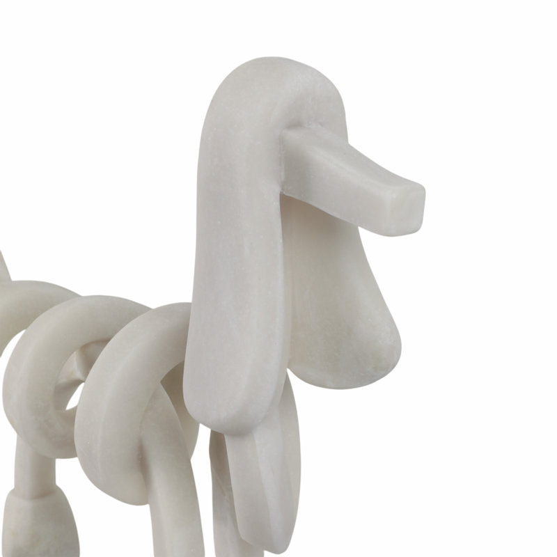 Sculpture de chien en résine blanche pour décor de cuisine et de maison - Objets décoratifs pour les décorations de salon, statues modernes et décorations pour étagère ou plateau de table artistique à la maison ou au bureau - 20 po, blanc 