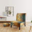 Fauteuil de chambre en velours de 21 po de largeur