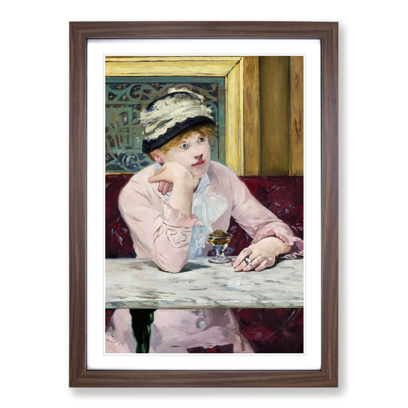 Plum Brandy by Edouard Manet - Framed Print, 36cm H x 27cm W x 2cm D, Walnut Framed
