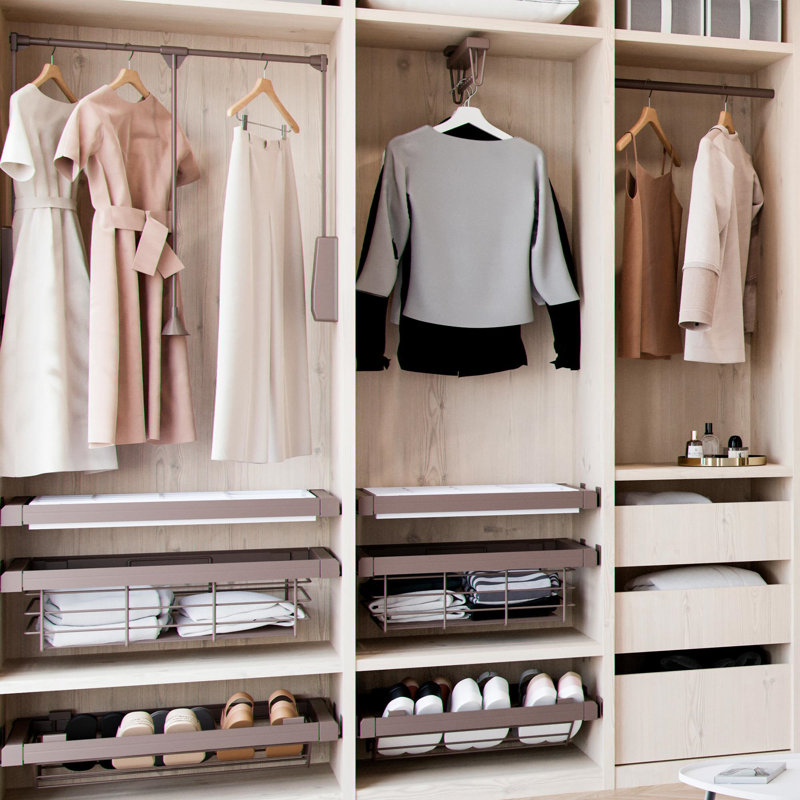 Unoss Wardrobe Rail, Mocha, 83cm