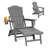 Azariyah Outdoor Folding  Adirondack Chair With Ottoman-1848812148