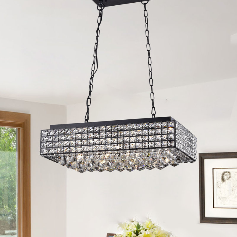 Chantz 8 - Light Kitchen Island Pendant, Black