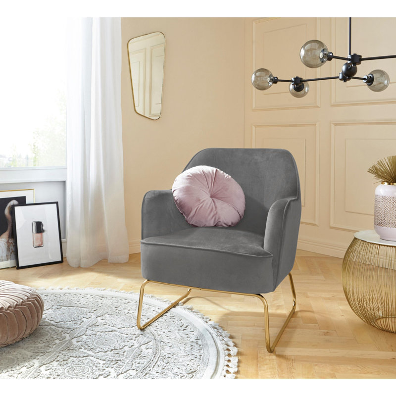 Joshua Velvet Armchair, Grey Velvet