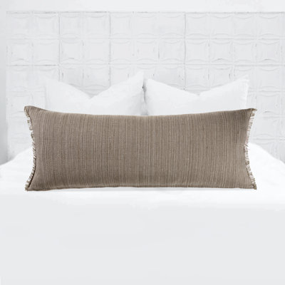 Coussin lombaire uni à franges Rhapsody