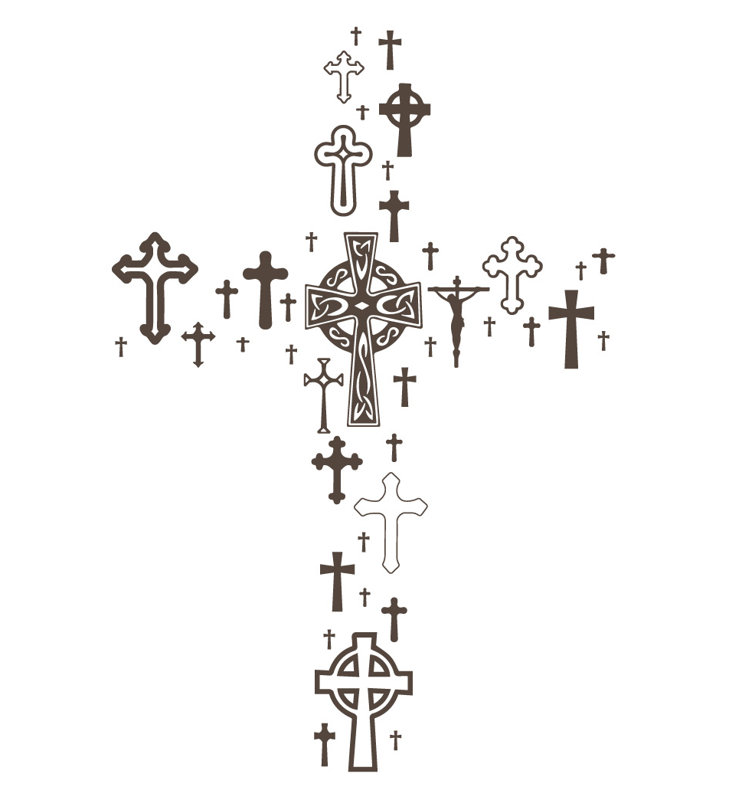 Décalcomanie murale cross collection, Brun, H 24 po x l 16 po x P 0,01 po