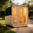 Sansheng® 6 Person White Pine Outdoor Square Sauna With Large Glass Doors(78.7''d*78.7''w*82.6''h)