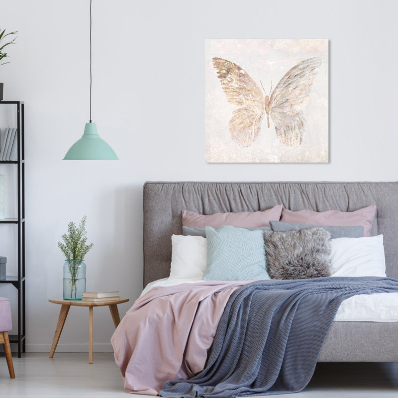 Golden Butterfly Glimmer, Champagne Butterflywings - impression sur toile, Toile tendue, H 30 po x l 30 po
