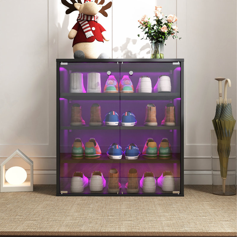 Boîte à chaussures avec lumière DEL RVB, Noir