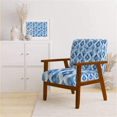 Chaise rembourrée Coastal - Fauteuil bleu Ikat