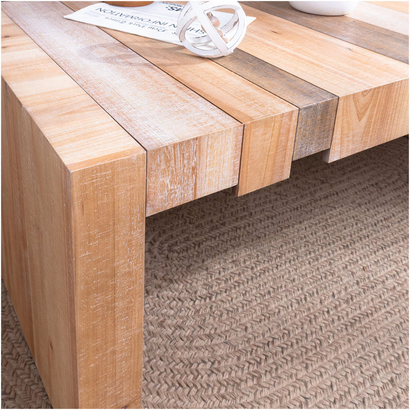 Table de centre rectangulaire 48,2 po pour le salon - Cette élégante table basse rectangulaire allie charme rustique et design moderne, parfaite pour la maison de campagne, industrielle et minimaliste