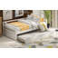  Lit de jour simple en bois avec structure gigogne coulissante, finition blanche