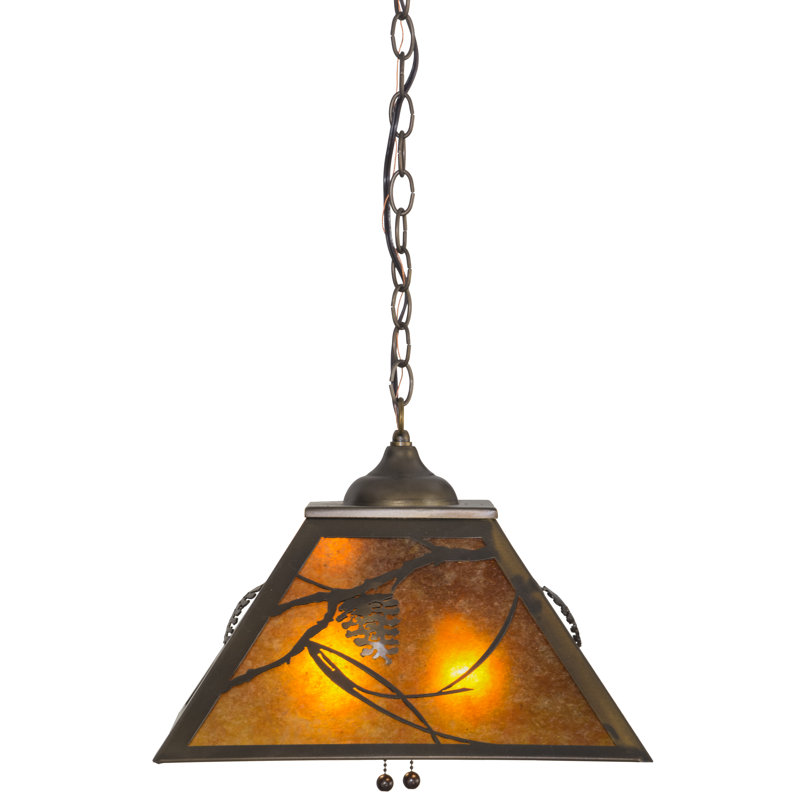 Rustic Lodge 2 - Light Pendant, Amber, Antique Copper