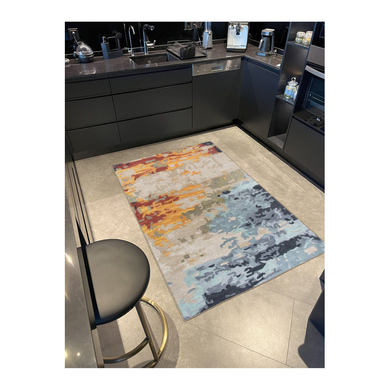 Tapis tissé de couleur pastel à motifs variés, Sous-tapis carré 3 pi 3 po inclus