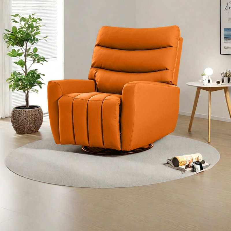 Fauteuil inclinable ergonomique avec base en acier au carbone, Orange