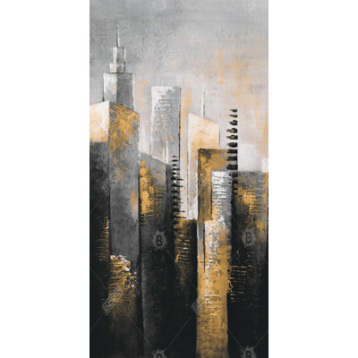 Abstract gold skyscraper - 15.75"x31.50" Desk mat