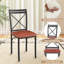 Ensemble de salle à manger à quatre pieds Kasandra pour 4 personnes, ensemble de table de salle à manger 5 pièces pour 4 personnes, table de cuisine ronde et 4 chaises de salle à manger en métal avec sièges en similicuir-1050345660