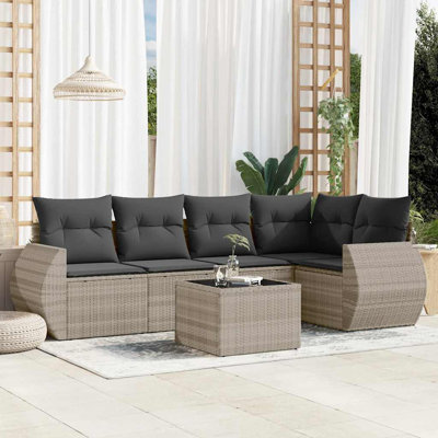  Ensemble de canapé de jardin gris clair