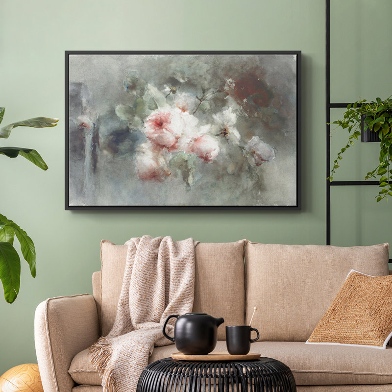 «Vintage Botanical - CIV» sur toile, H 25 po x l 37 po x P 2 po, Toile avec cadre flottant noir