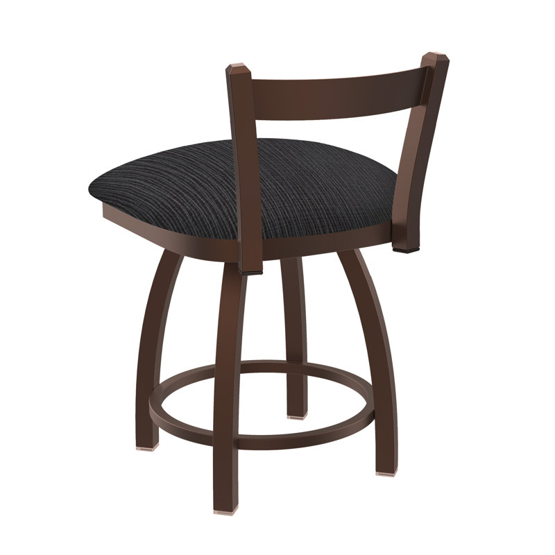 Tabouret de coiffeuse en métal Catalina, Bronze, Tissu-graphique ancre