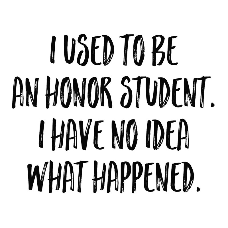 Honor Student - Wrapped Canvas Textual Art, 12" H x 12" W  