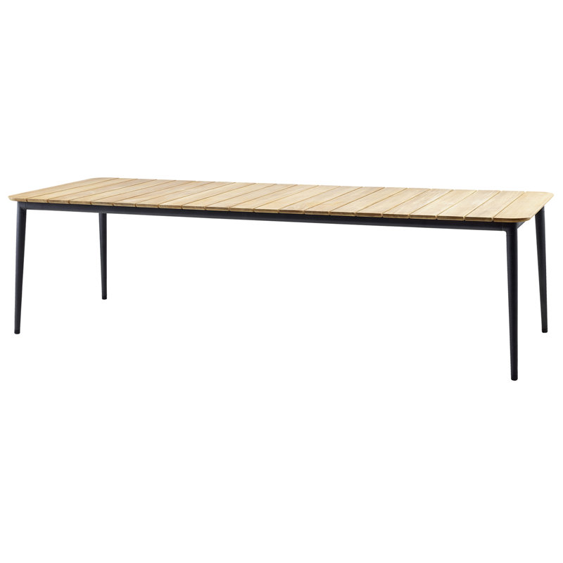 Core Rectangular Outdoor Dining Table , in. W in. D, Aluminum Lava Gray, 35.5" W x 107.9" L x 29" H, Teak