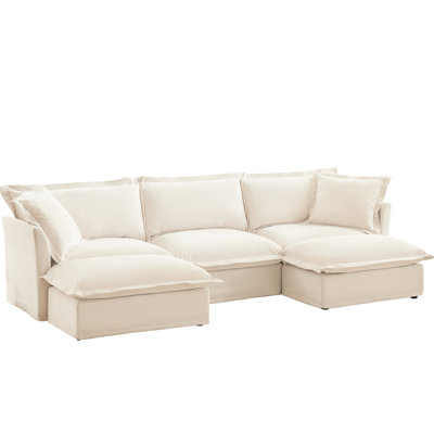 Deep Seat 3 Seater , Chenille Upholstery, Elegant Living Room Addition Sectional Chenille, Spacious, Home Decor