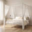 Double (4'6) Steel Four Poster Bed-1150469484