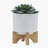 5" CHEVRON PLANTER W/ STAND, WHITE