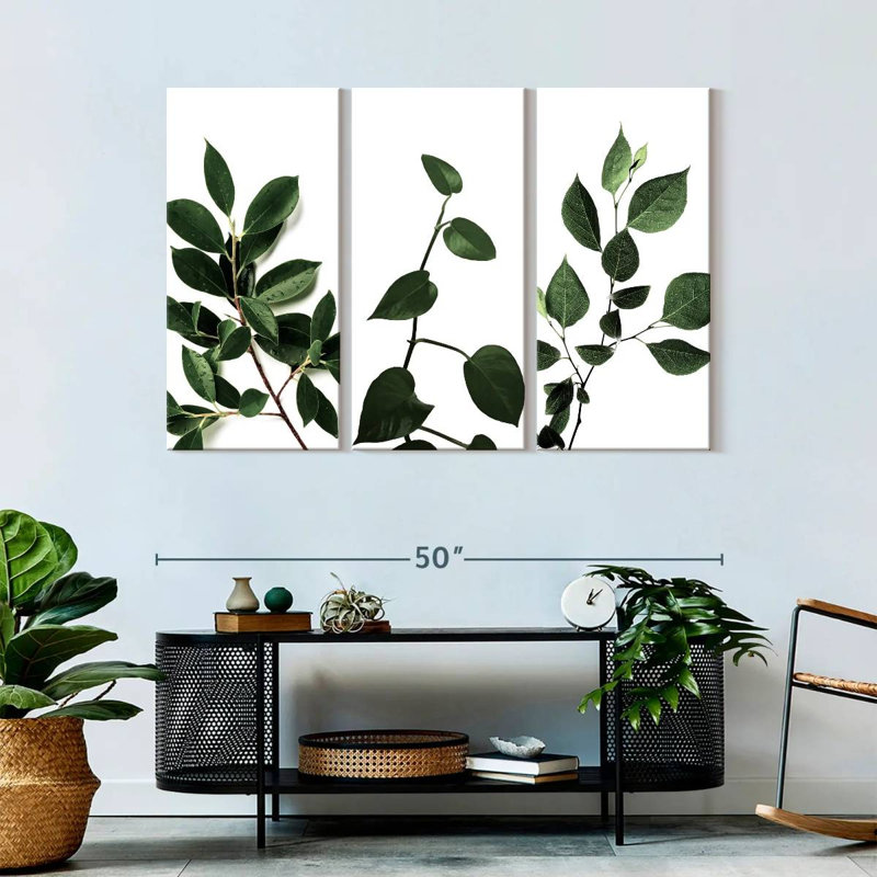 " Leaf Branches " 3 - Pieces, 32" H x 50" W x 1.25" D