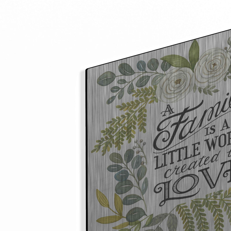 Trinx «A Family Is A Little World» par Deb Strain, art mural en métal, H 12 po x l 12 po